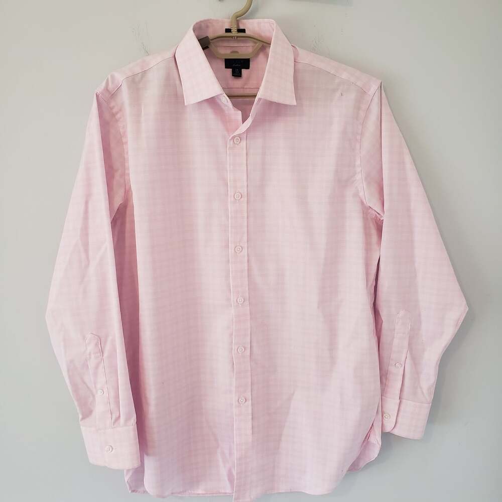 J.Crew Ludlow Classic Fit Dress Shirt Pink Check 16 Neck 33 Sleeve Men's